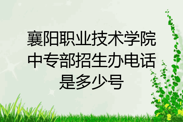 襄阳职业技术学院中专部招生办电话是多少号