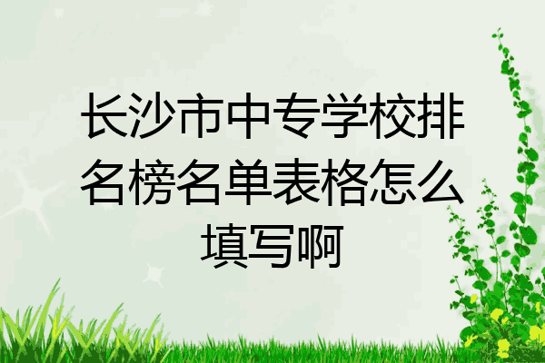 长沙市中专学校排名榜名单表格怎么填写啊