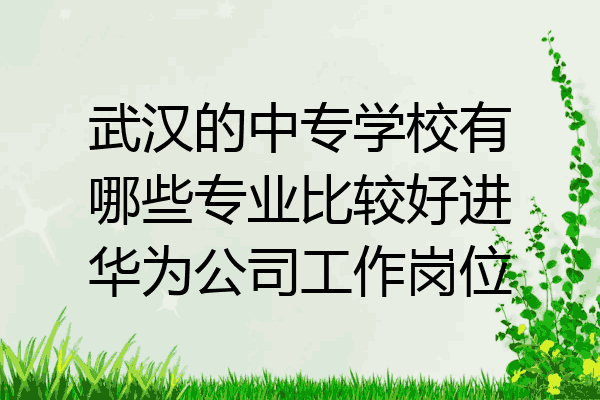 武汉的中专学校有哪些专业比较好进华为公司工作岗位