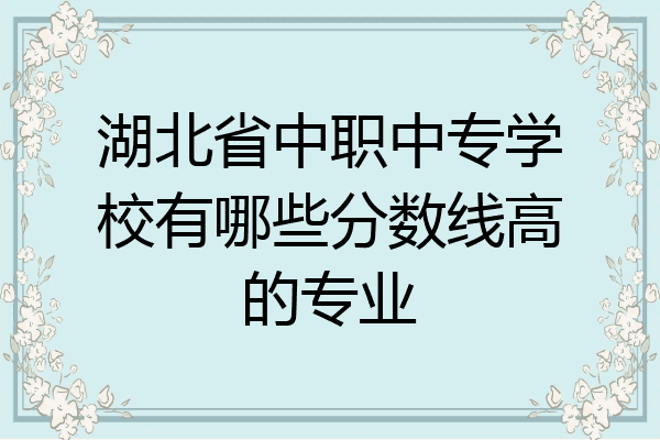 湖北省中职中专学校有哪些分数线高的专业