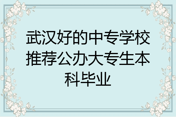 武汉好的中专学校推荐公办大专生本科毕业