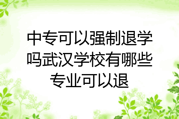 中专可以强制退学吗武汉学校有哪些专业可以退