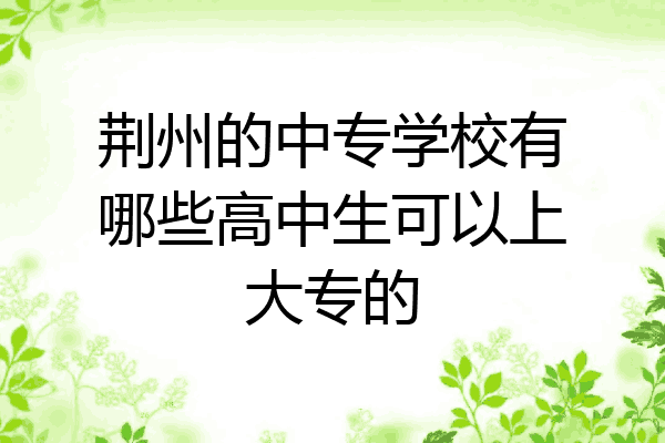 荆州的中专学校有哪些高中生可以上大专的