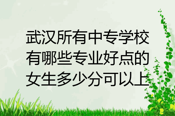 武汉所有中专学校有哪些专业好点的女生多少分可以上