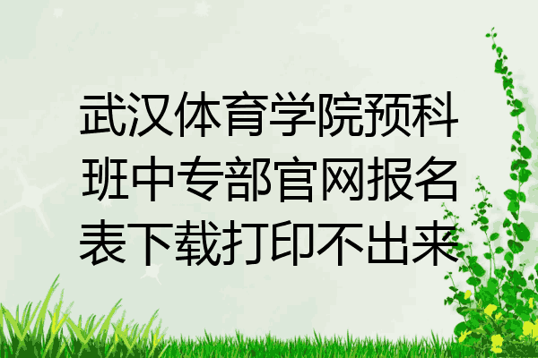 武汉体育学院预科班中专部官网报名表下载打印不出来