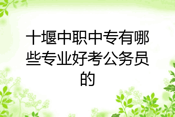 十堰中职中专有哪些专业好考公务员的