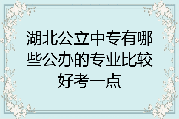 湖北公立中专有哪些公办的专业比较好考一点