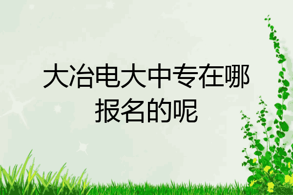 大冶电大中专在哪报名的呢