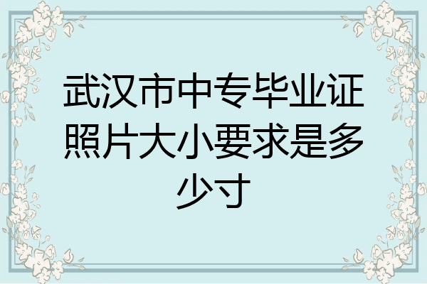 武汉市中专毕业证照片大小要求是多少寸