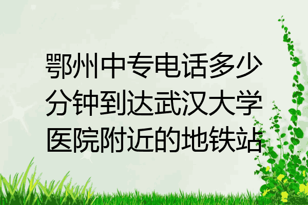 鄂州中专电话多少分钟到达武汉大学医院附近的地铁站