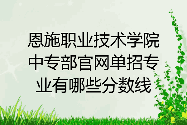 恩施职业技术学院中专部官网单招专业有哪些分数线