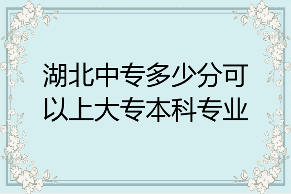 湖北中专多少分可以上大专本科专业