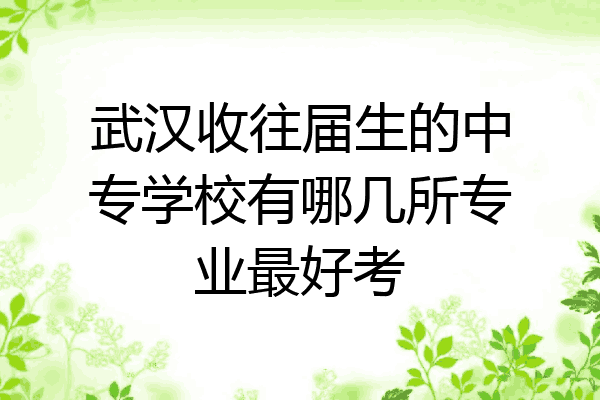 武汉收往届生的中专学校有哪几所专业最好考