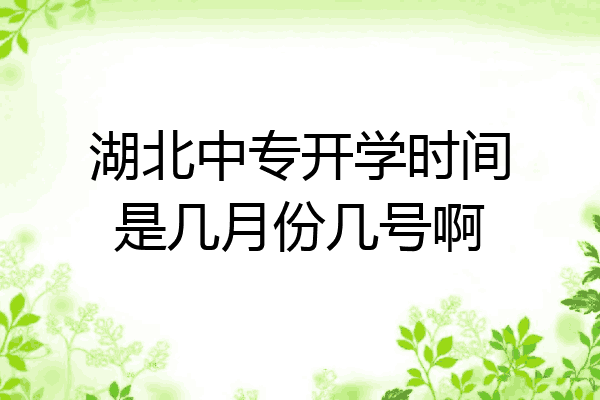 湖北中专开学时间是几月份几号啊