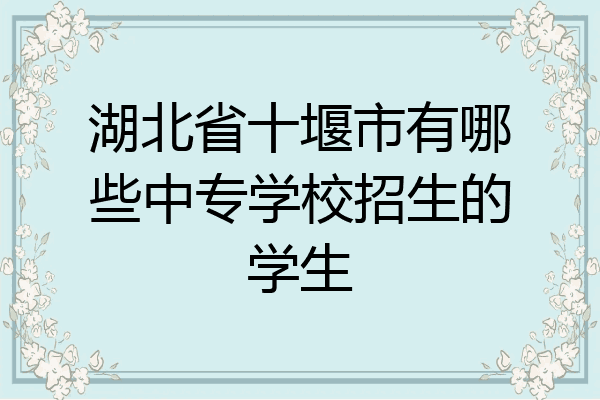 湖北省十堰市有哪些中专学校招生的学生