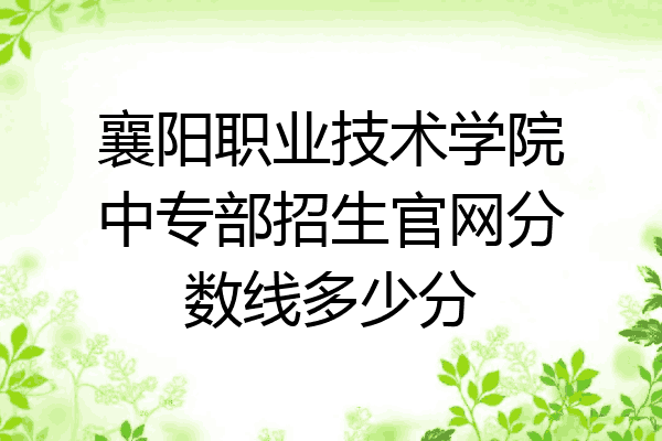 襄阳职业技术学院中专部招生官网分数线多少分