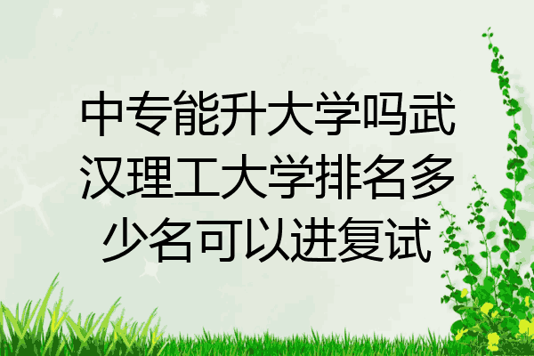 中专能升大学吗武汉理工大学排名多少名可以进复试