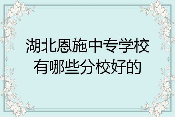 湖北恩施中专学校有哪些分校好的