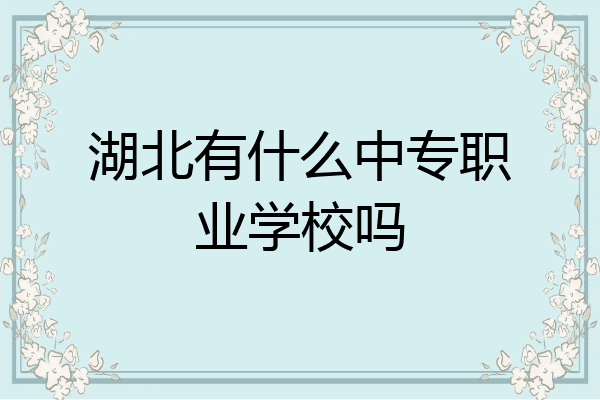 湖北有什么中专职业学校吗