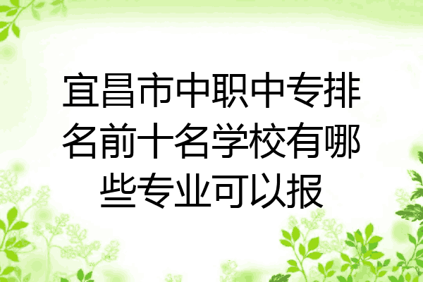 宜昌市中职中专排名前十名学校有哪些专业可以报