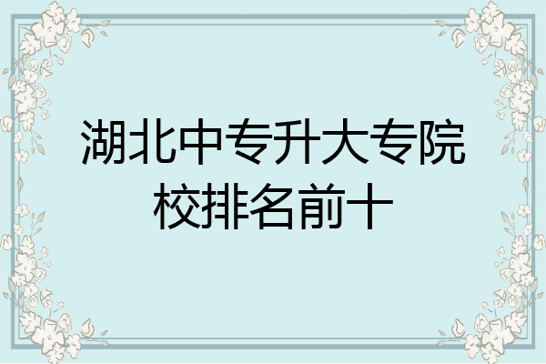 湖北中专升大专院校排名前十