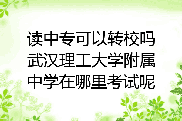 读中专可以转校吗武汉理工大学附属中学在哪里考试呢