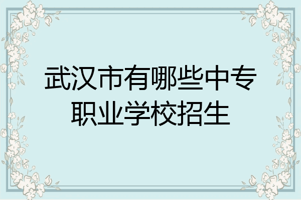 武汉市有哪些中专职业学校招生