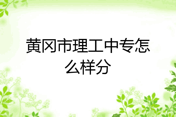 黄冈市理工中专怎么样分
