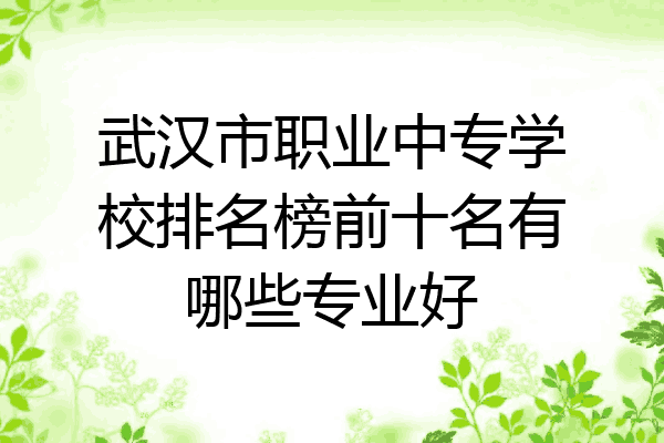 武汉市职业中专学校排名榜前十名有哪些专业好