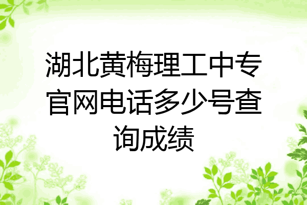 湖北黄梅理工中专官网电话多少号查询成绩