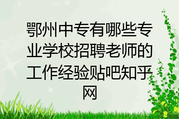 鄂州中专有哪些专业学校招聘老师的工作经验贴吧知乎网
