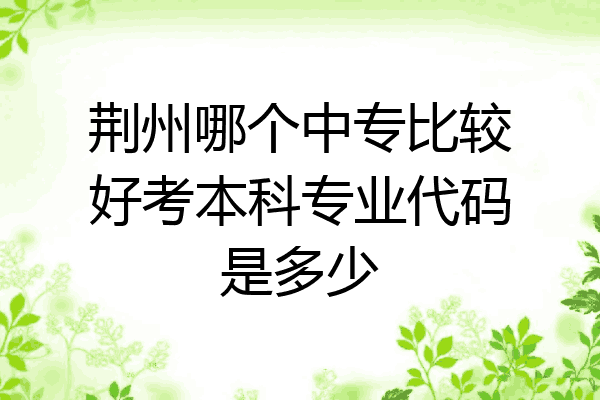 荆州哪个中专比较好考本科专业代码是多少