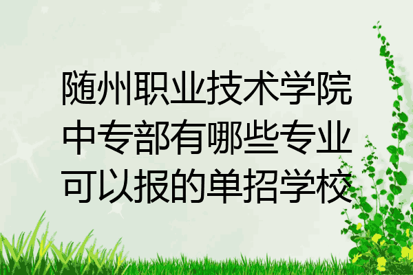 随州职业技术学院中专部有哪些专业可以报的单招学校