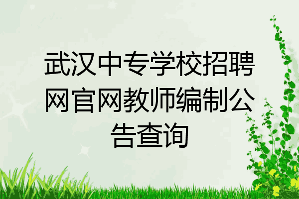 武汉中专学校招聘网官网教师编制公告查询