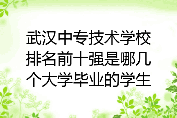 武汉中专技术学校排名前十强是哪几个大学毕业的学生