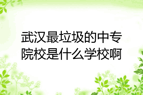 武汉最垃圾的中专院校是什么学校啊