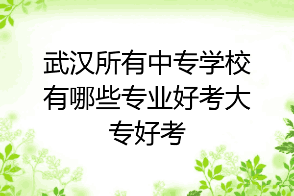 武汉所有中专学校有哪些专业好考大专好考