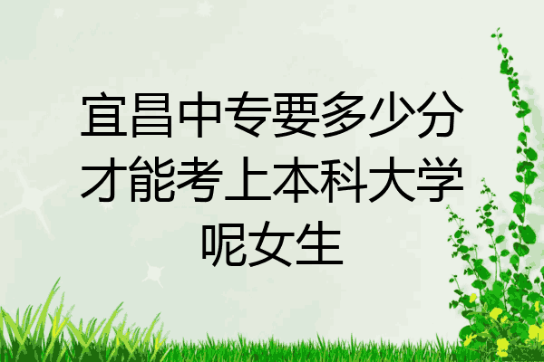 宜昌中专要多少分才能考上本科大学呢女生