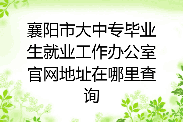 襄阳市大中专毕业生就业工作办公室官网地址在哪里查询
