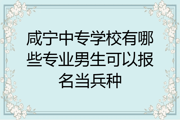 咸宁中专学校有哪些专业男生可以报名当兵种
