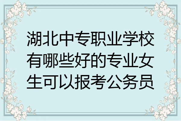 湖北中专职业学校有哪些好的专业女生可以报考公务员
