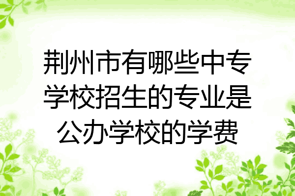 荆州市有哪些中专学校招生的专业是公办学校的学费