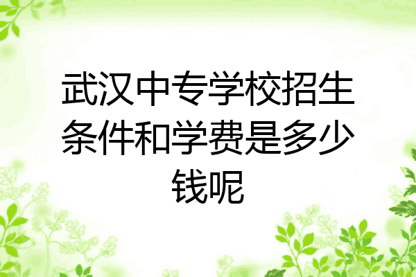 武汉中专学校招生条件和学费是多少钱呢