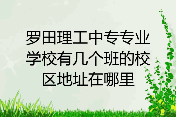 罗田理工中专专业学校有几个班的校区地址在哪里