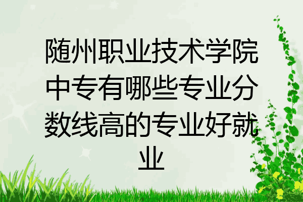 随州职业技术学院中专有哪些专业分数线高的专业好就业