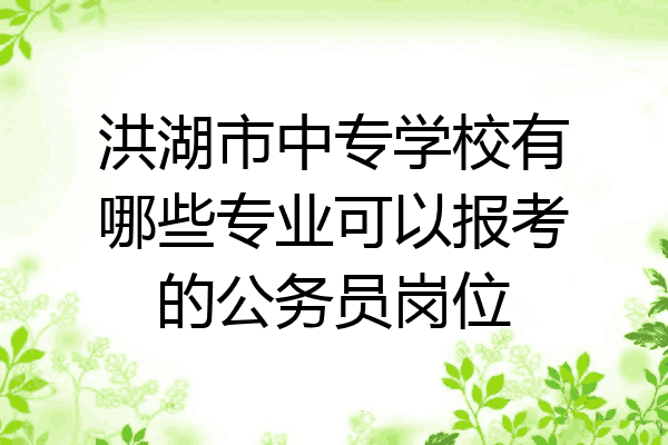 洪湖市中专学校有哪些专业可以报考的公务员岗位
