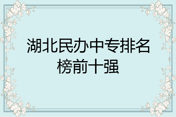 湖北民办中专排名榜前十强