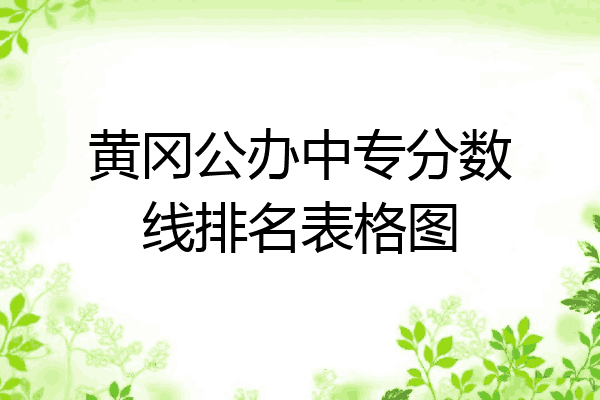 黄冈公办中专分数线排名表格图
