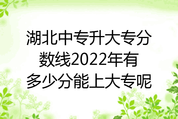 湖北中专升大专分数线2022年有多少分能上大专呢