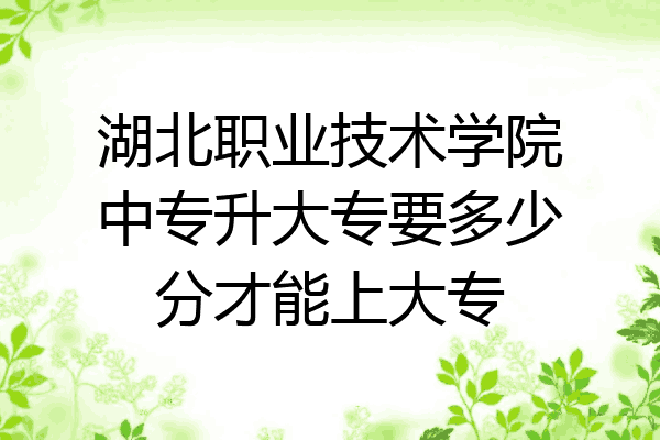 湖北职业技术学院中专升大专要多少分才能上大专